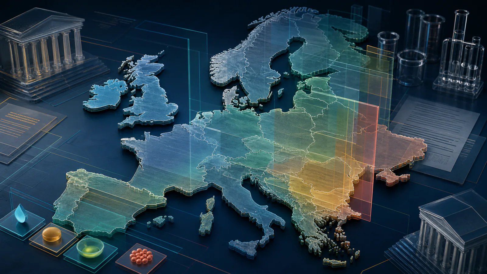 Carte éditoriale des différentes couches de réglementation CBD en Europe